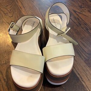 Naked Feet Cream and Brown Platform Sandals